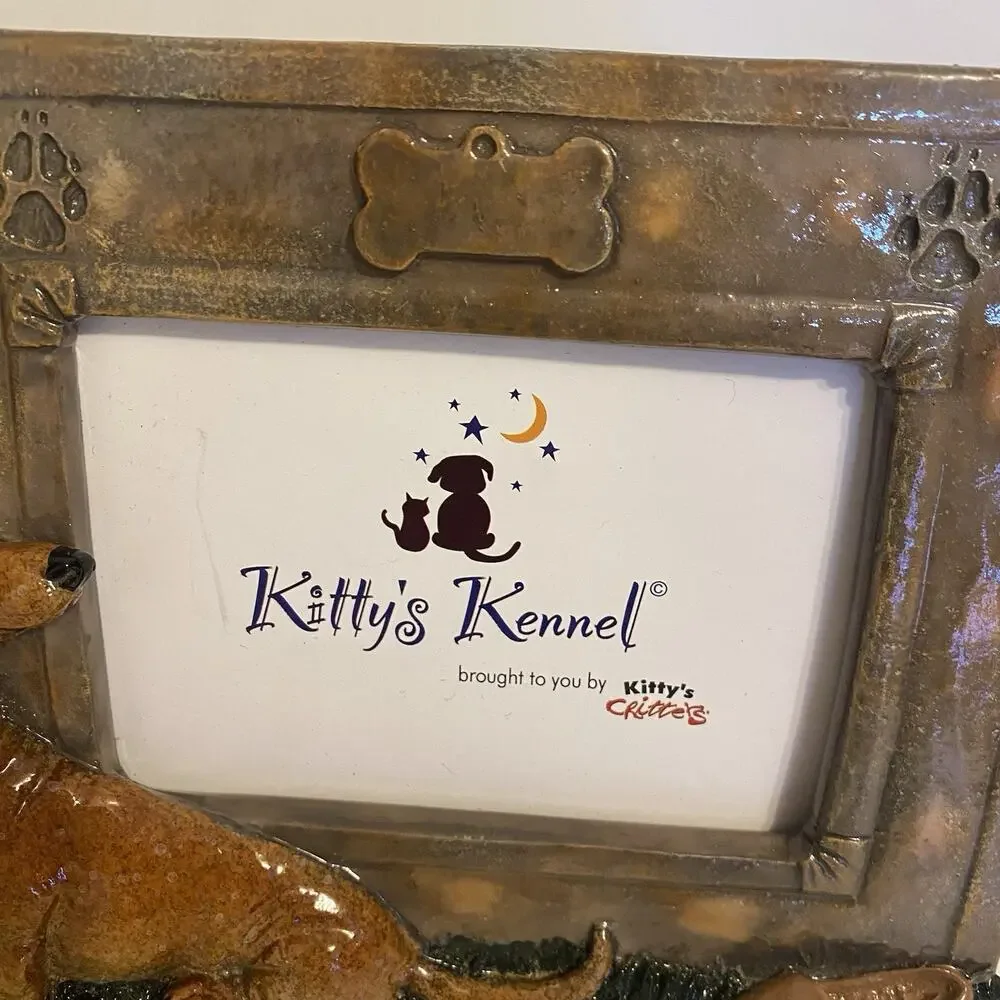 Kitty’s Kennel 4x6 Animals Dog Ceramic Picture Frame 4”x6”